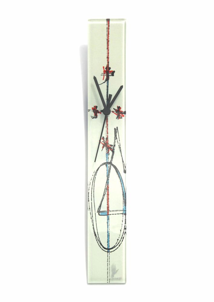 Horloges - Horloge murale blanche géométrique 6x41 cm - CARNEOL GLASS