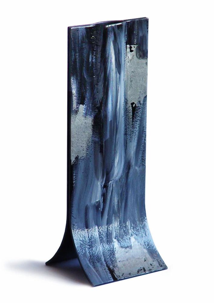 Vases - Vase noir de 14x36 cm aux couleurs blanc-gris-argent - CARNEOL GLASS