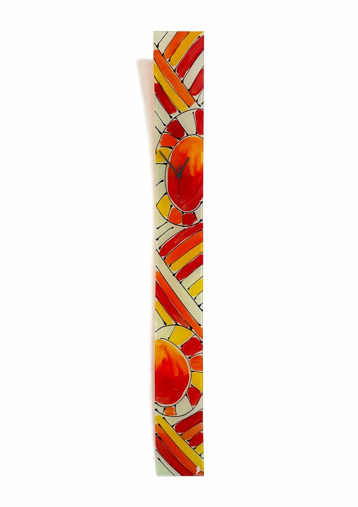 Horloges - Horloge murale Andalousie orange-rouge 12x115 cm - CARNEOL GLASS