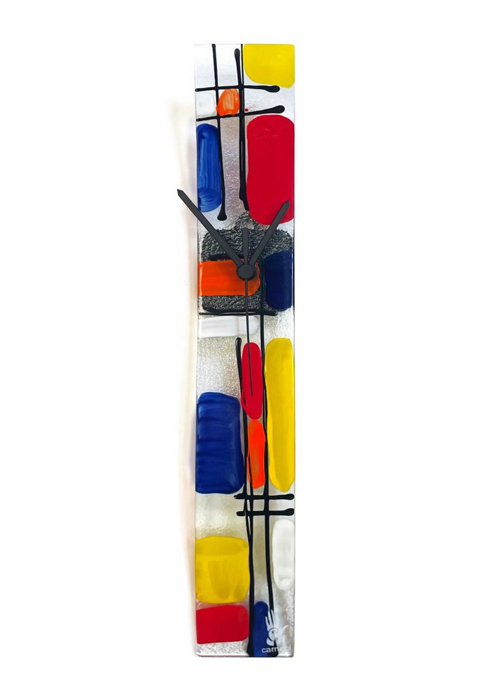 Horloges - Horloge murale Czesko rouge-bleu 6x41 cm - CARNEOL GLASS