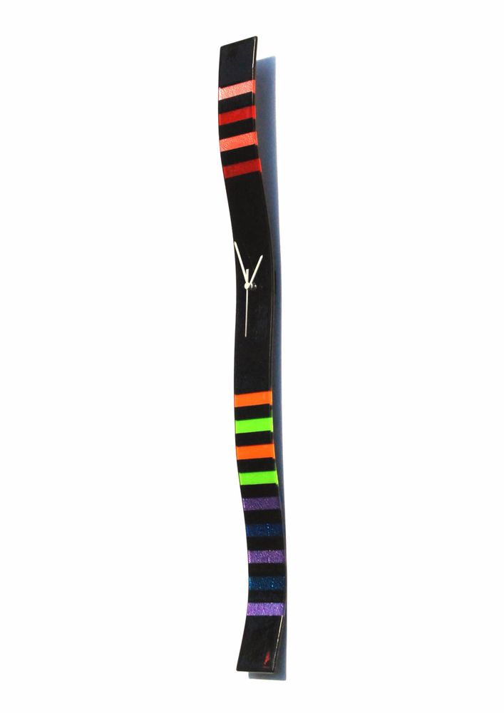 Clocks - Rainbow black-rainbow wall clock 8x98 cm - CARNEOL GLASS
