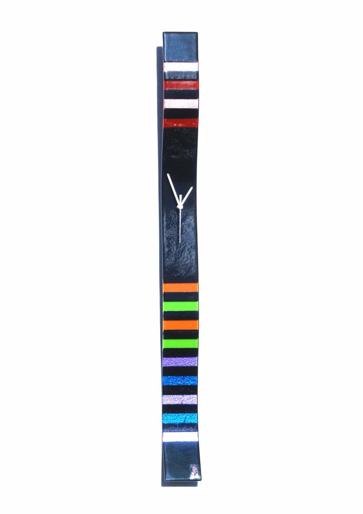 Clocks - Rainbow black-rainbow wall clock 8x98 cm - CARNEOL GLASS