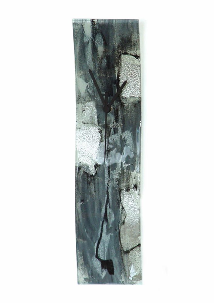 Clocks - Amasonas grey-silver wall clock 10x41 cm - CARNEOL GLASS