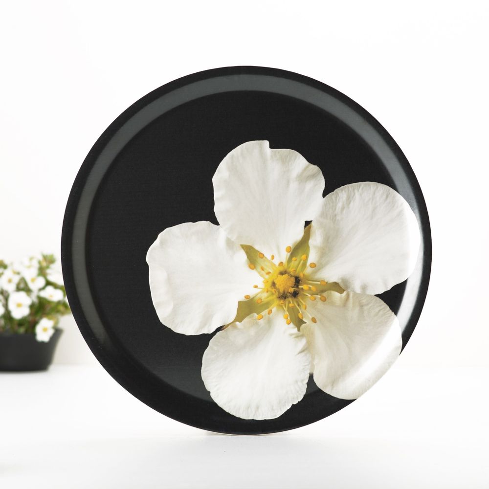 Plateaux - Plateau de service rond en bois - Rose des dunes 38 cm - MONBOPLATO