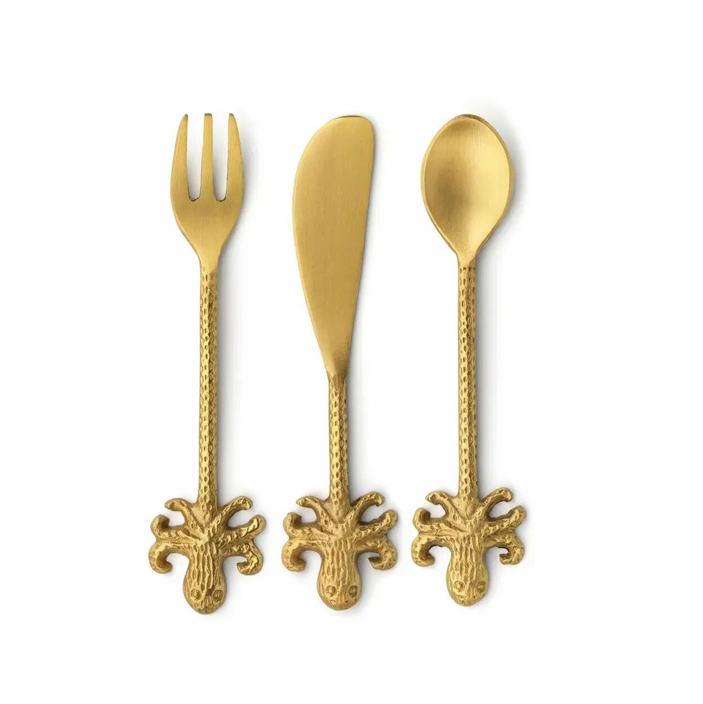 Cutlery set - The Octopus Spoon - Gold - S - BAZAR BIZAR LIVING