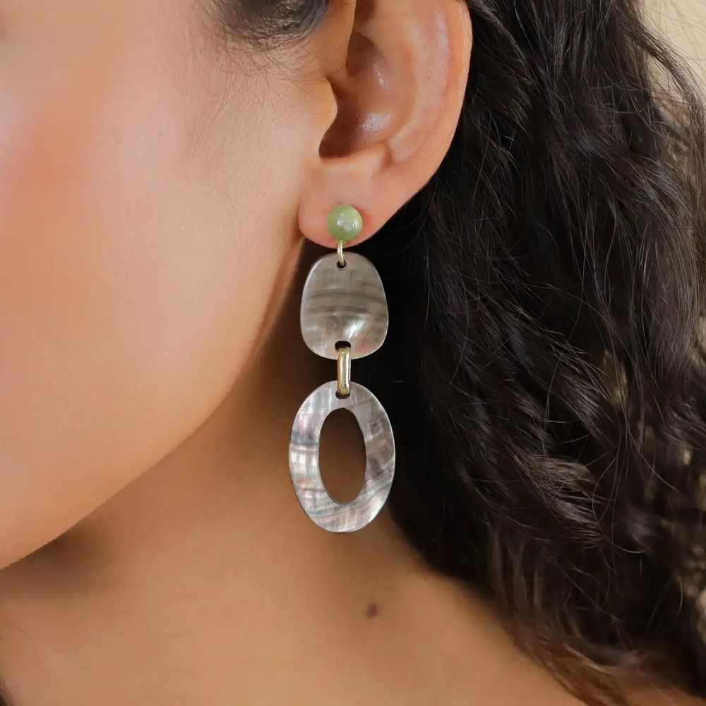 Bijoux - Boucles d'oreilles poussoir top perle fluorite - Fluorite - NATURE BIJOUX