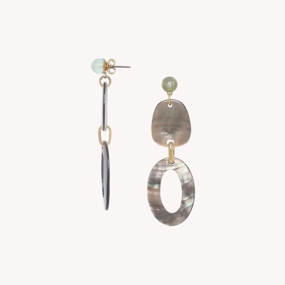 Bijoux - Boucles d'oreilles poussoir top perle fluorite - Fluorite - NATURE BIJOUX