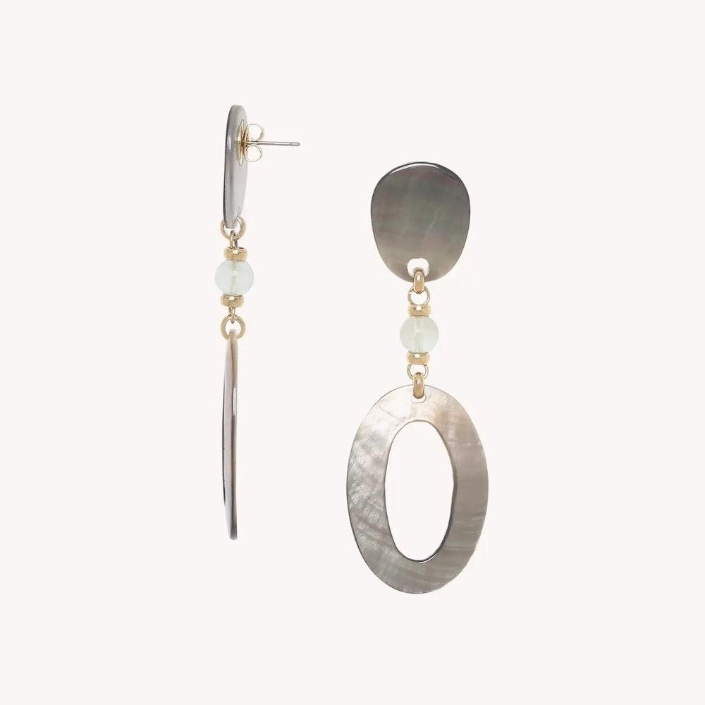 Jewelry - Post earrings with ring dangle - Fluorite - NATURE BIJOUX