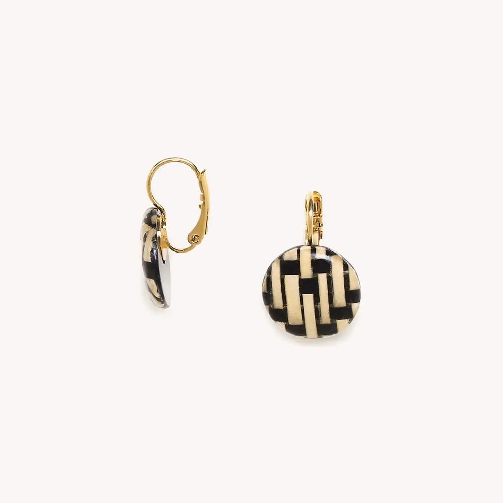 Jewelry - Round french hook earrings - Madam Bogolan - NATURE BIJOUX