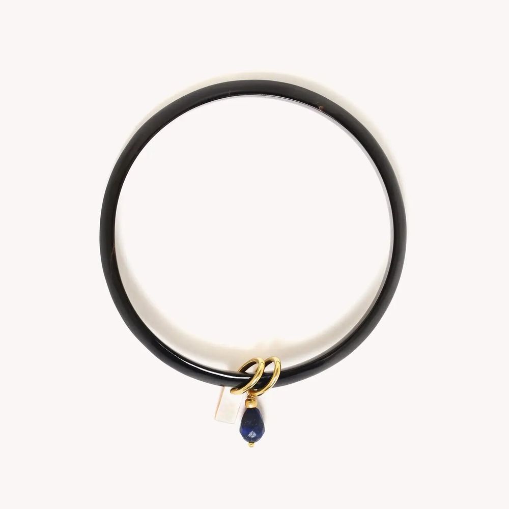 Jewelry - Black horn rigid bracelet - Madam Bogolan - NATURE BIJOUX