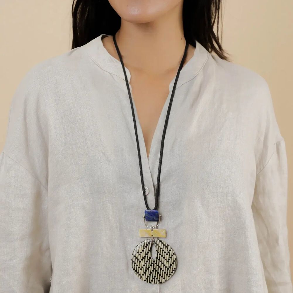 Jewelry - Long necklace with pendant - Madam Bogolan - NATURE BIJOUX