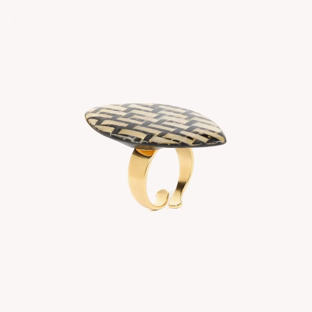 Jewelry - Adjustable oval ring - Madam Bogolan - NATURE BIJOUX
