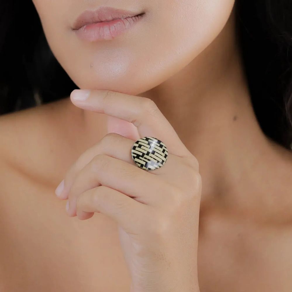 Jewelry - Adjustable round ring - Madam Bogolan - NATURE BIJOUX