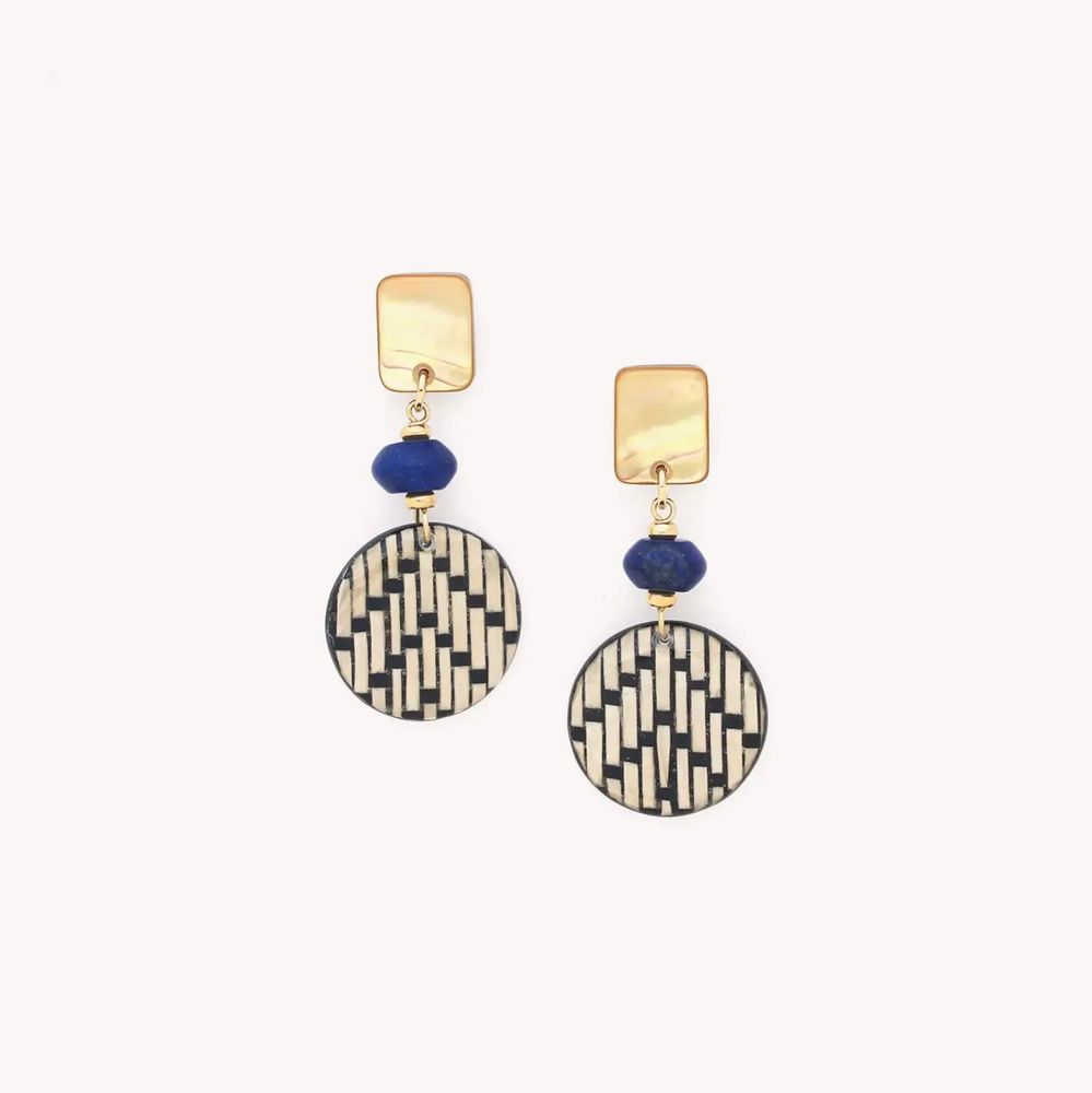 Jewelry - 3 elements earrings - Madam Bogolan - NATURE BIJOUX