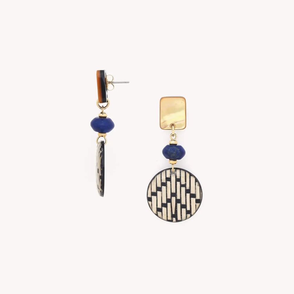 Jewelry - 3 elements earrings - Madam Bogolan - NATURE BIJOUX