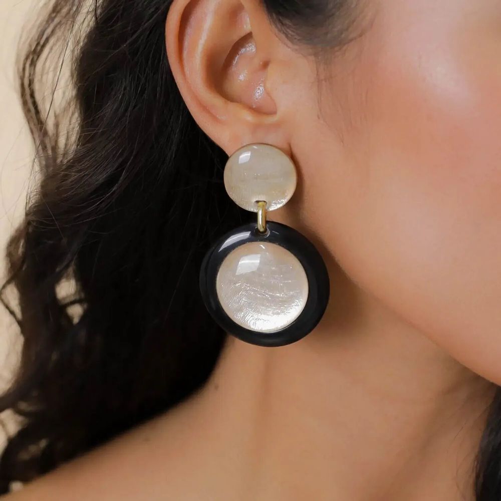Jewelry - XL clip earrings 2 discs - Saint Honore - NATURE BIJOUX