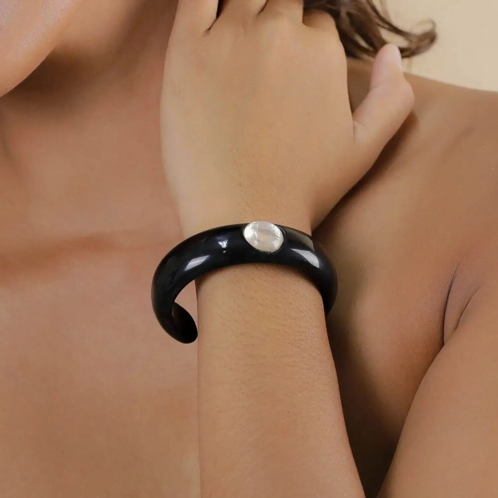Bijoux - Bracelet jonc corne noire - Saint Honore - NATURE BIJOUX