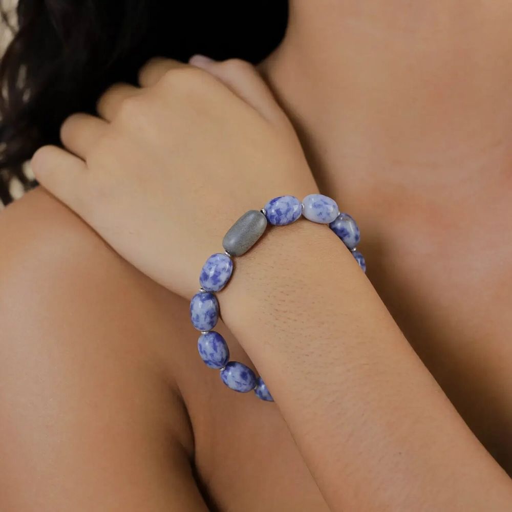 Bijoux - Bracelet extensible perles ovales - Skala - NATURE BIJOUX
