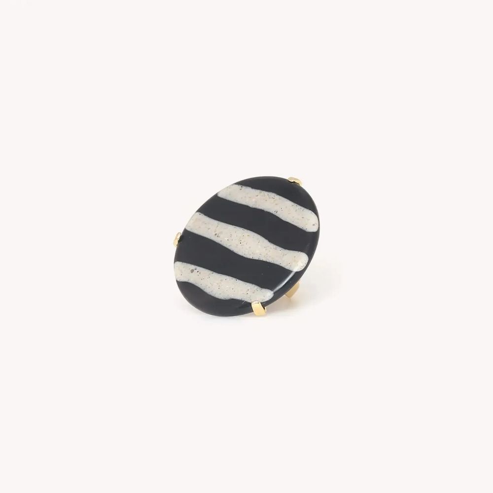 Bijoux - Grosse bague ajustable - Zebra - NATURE BIJOUX