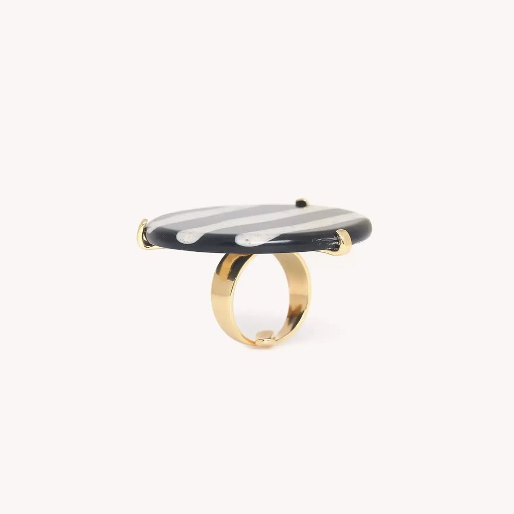Bijoux - Grosse bague ajustable - Zebra - NATURE BIJOUX