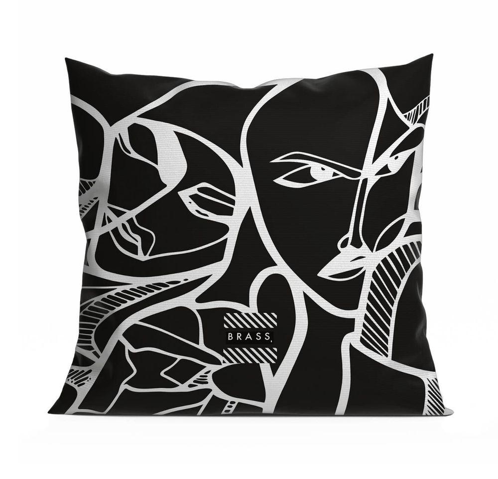 Tissus pour extérieurs - Coussin d'extérieur Black Elongi 60 x 60 - Design by BRASS - ARTDECORIS