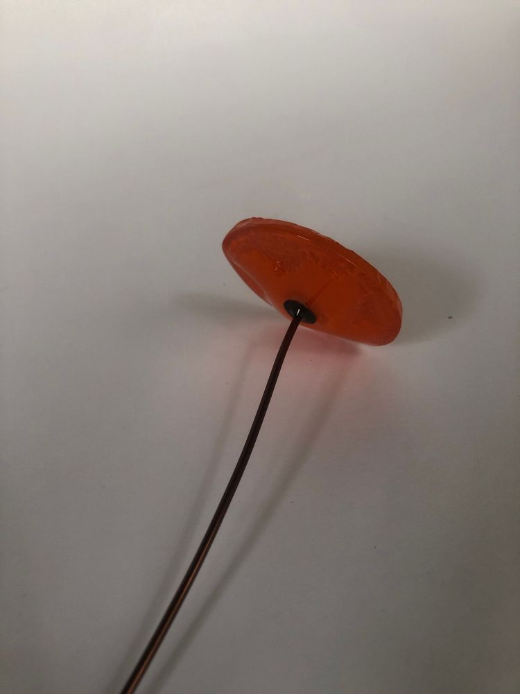 Floral decoration - Small Glass Flower For Outside In Orange On Flexible Stem - CARNEOL GLASS