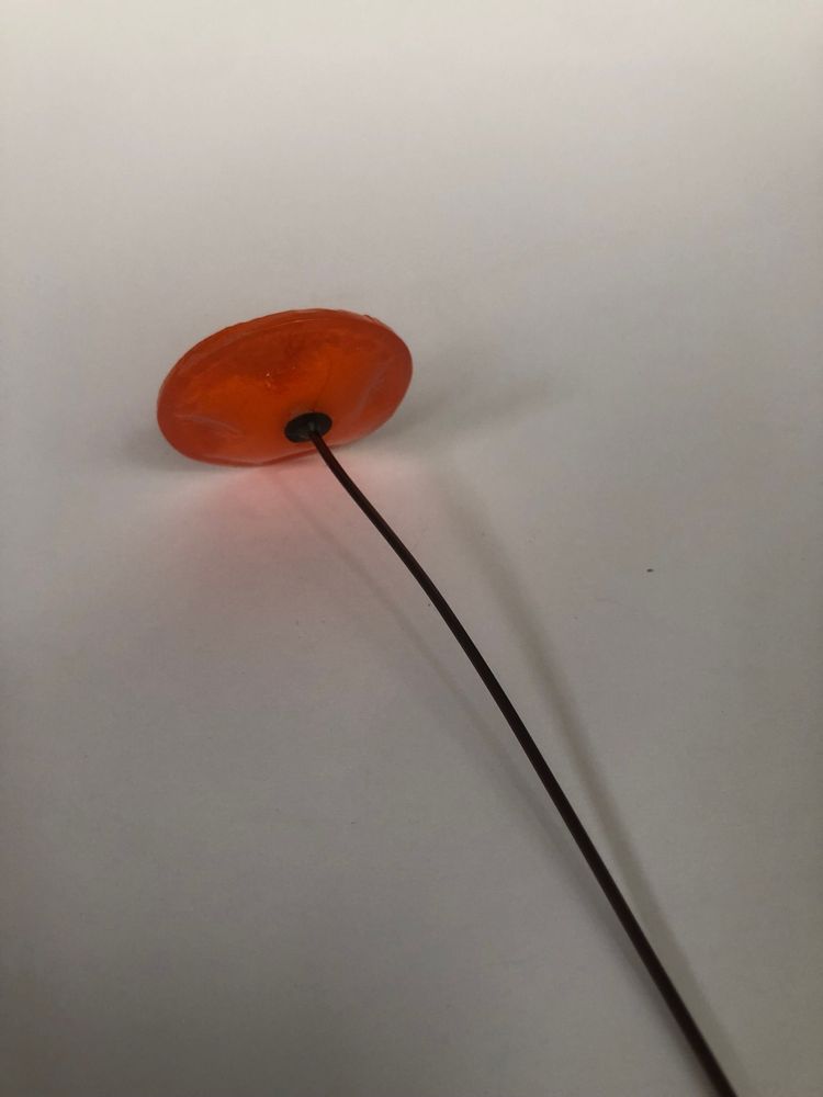 Floral decoration - Small Glass Flower For Outside In Orange On Flexible Stem - CARNEOL GLASS
