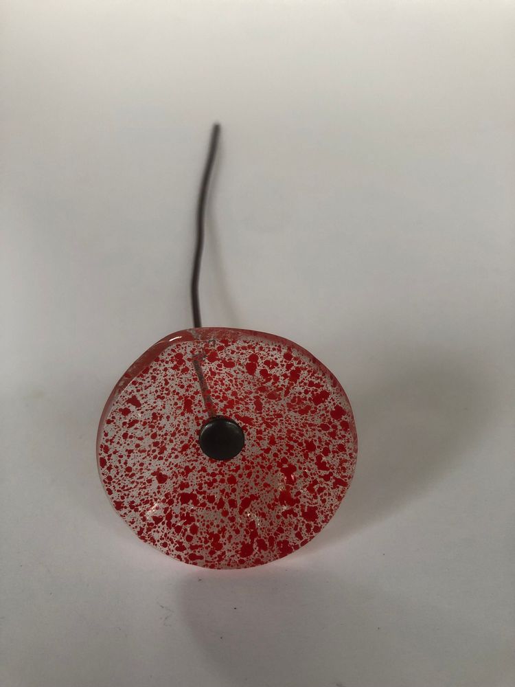 Floral decoration - Small Glass Flower in Transp.-Red On Flexible stem - CARNEOL GLASS