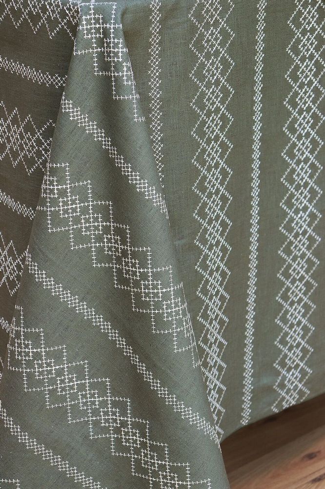 Table linen - Linen Tablecloth | LOSANGA Forest green - GIARDINO SEGRETO