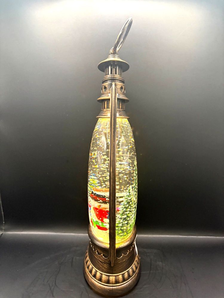 Other Christmas decorations - Christmas LED Bronze Lantern – Snowman Family in Forest, Music - BLUE STAR B.V.