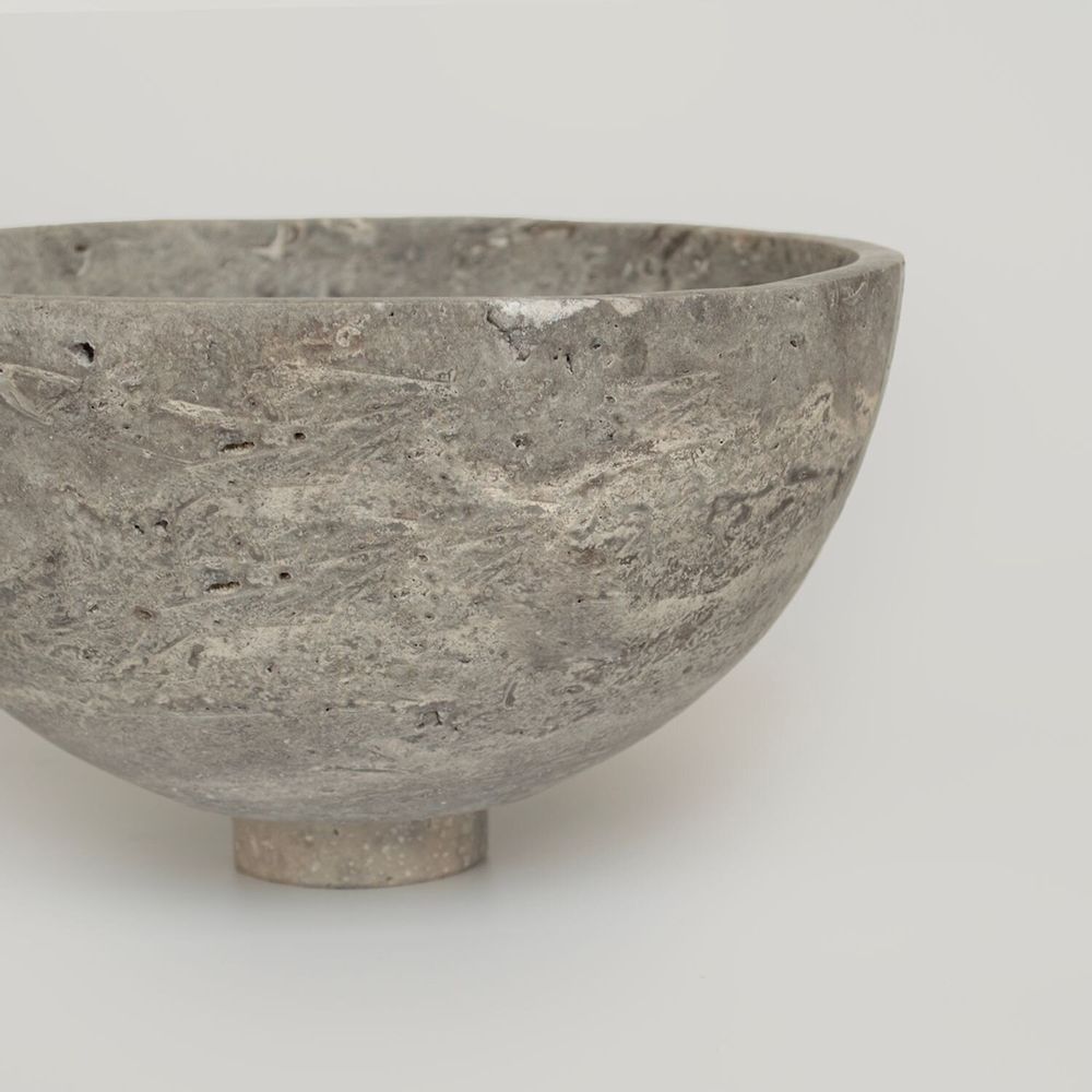 Bols - SILVER TRAVERTINE FRUIT BOWL - CENTERPIECE - KIWANO CONCEPT