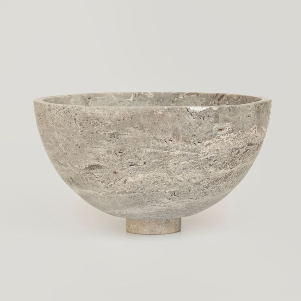 Bols - SILVER TRAVERTINE FRUIT BOWL - CENTERPIECE - KIWANO CONCEPT