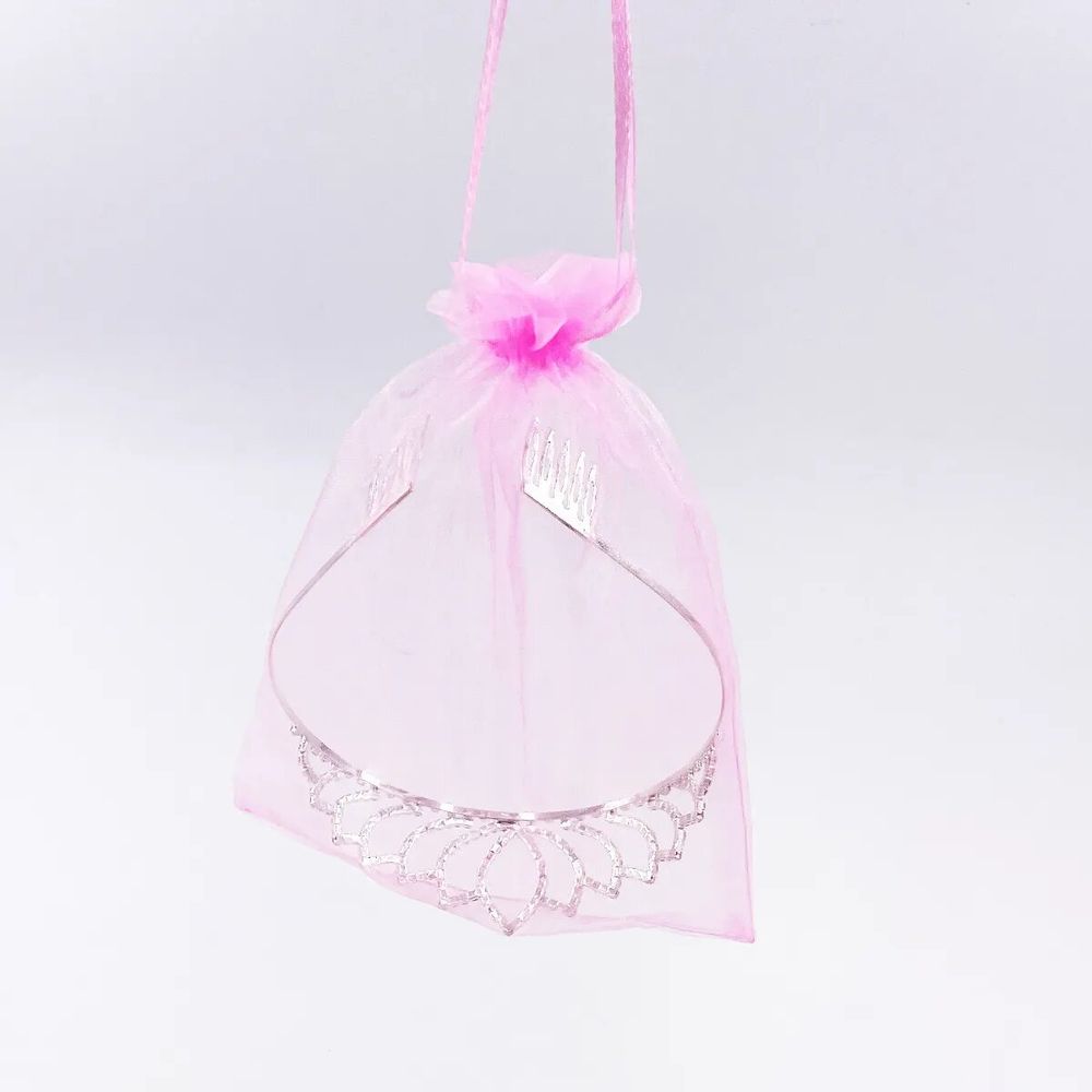 Children's dress-up - One-size pearl tiara in organza bag - LABAY