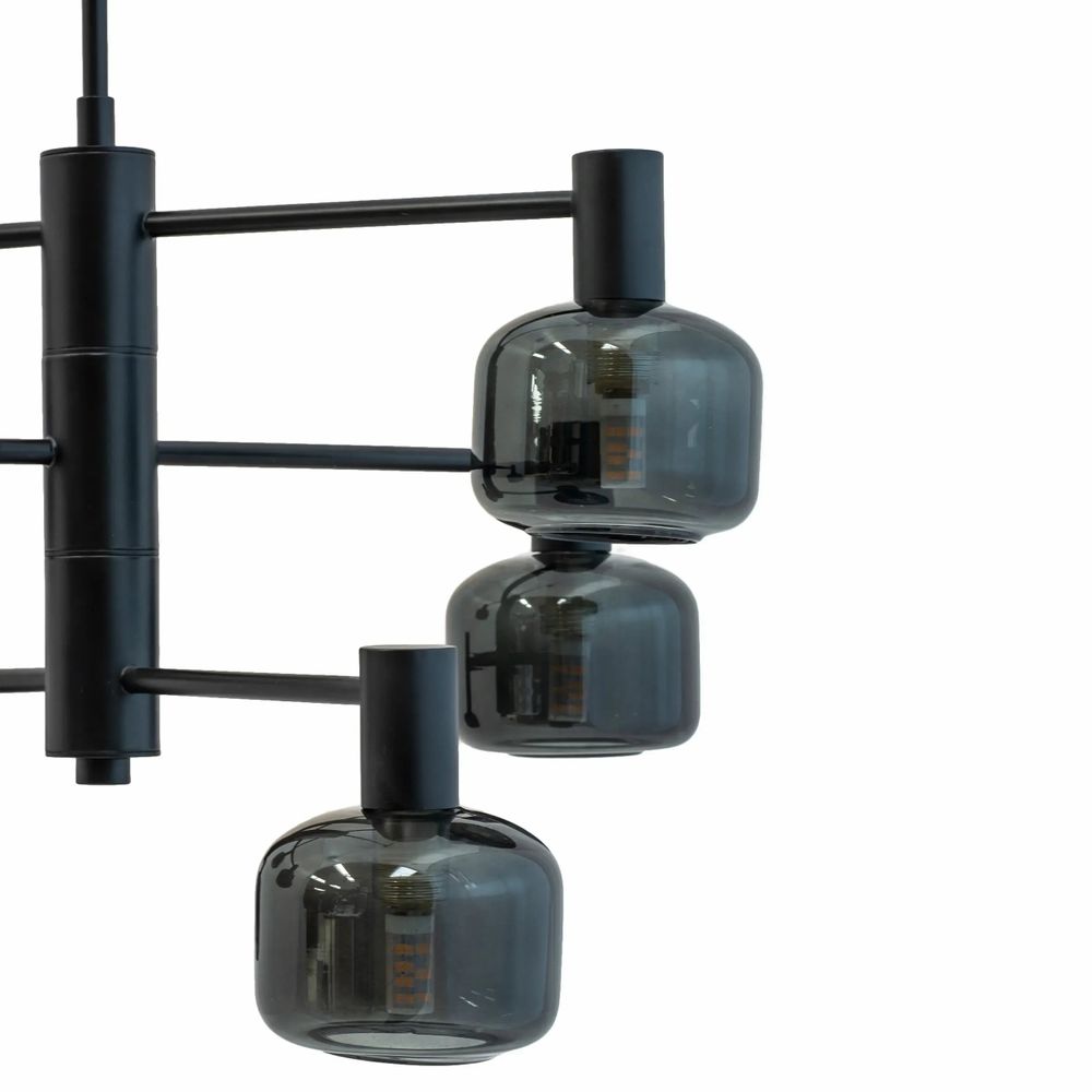 Ceiling lights - Arp 6-bulb chandelier black/smoke - DYBERG LARSEN