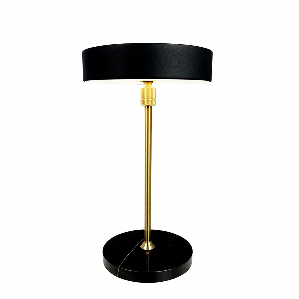 Lampes de table - Lampe de table LED rechargeable MOONLIGHT noire, laiton, marbre - DYBERG LARSEN