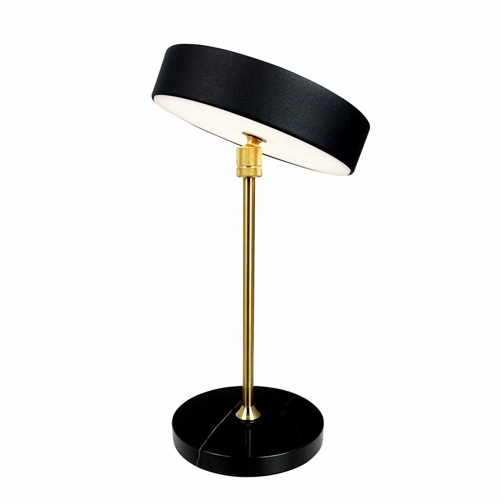 Lampes de table - Lampe de table LED rechargeable MOONLIGHT noire, laiton, marbre - DYBERG LARSEN