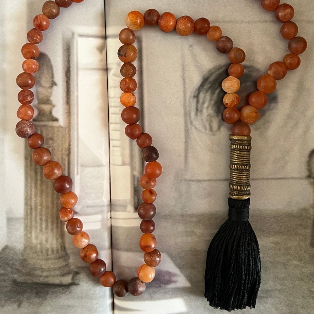 Objets design - Prayer Bead Mala Necklace in Carnelian - STUDIO JULIA ATLAS