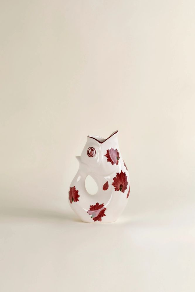 Decorative objects - GlouGlou Carafe Hand-Painted - Painted Red Carnation - CHAROLLES