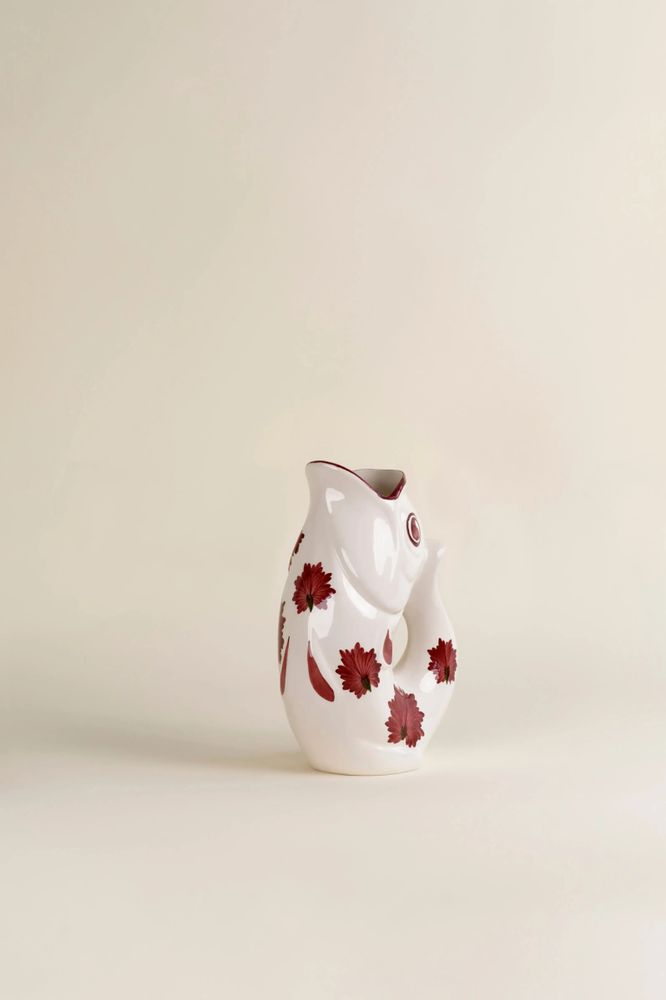 Decorative objects - GlouGlou Carafe Hand-Painted - Painted Red Carnation - CHAROLLES