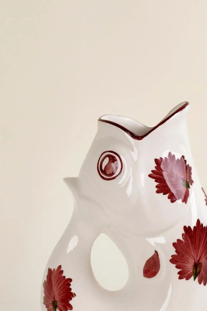 Decorative objects - GlouGlou Carafe Hand-Painted - Painted Red Carnation - CHAROLLES