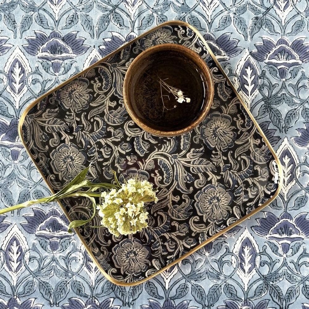 Trays - Handmade enamel metal trays, vintage look - MAISON LILO