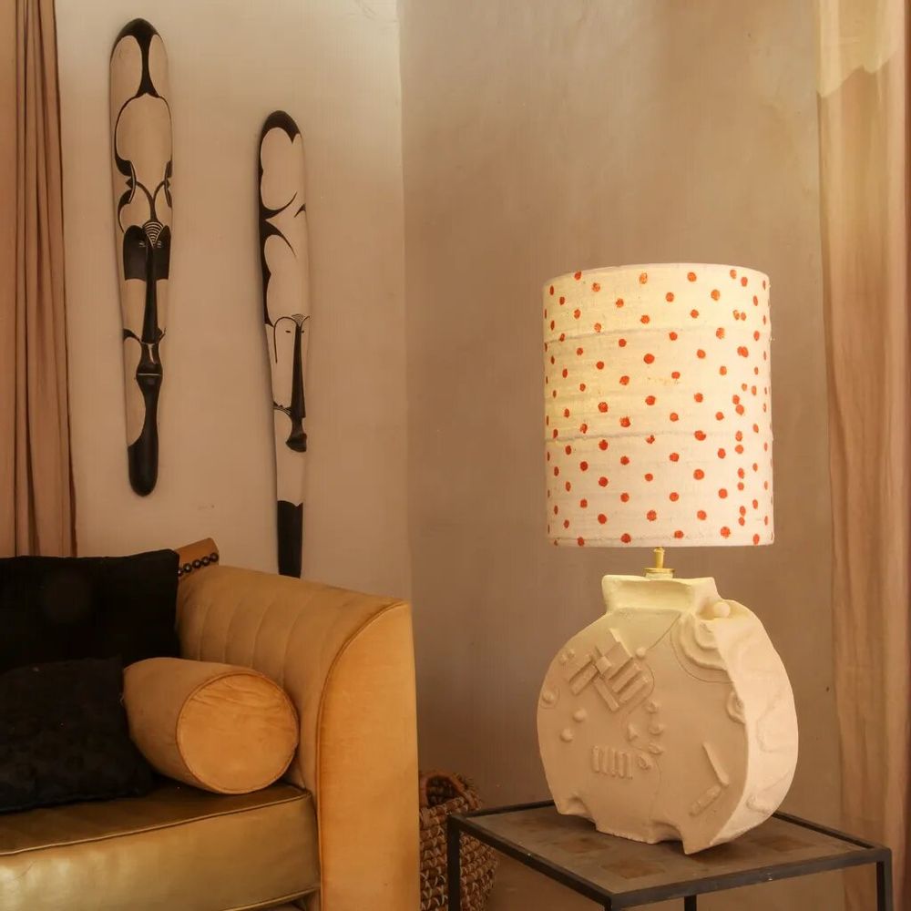 Table lamps - Playground ceramic handmade unique design table lamp - STUDIO WILD ORANGE