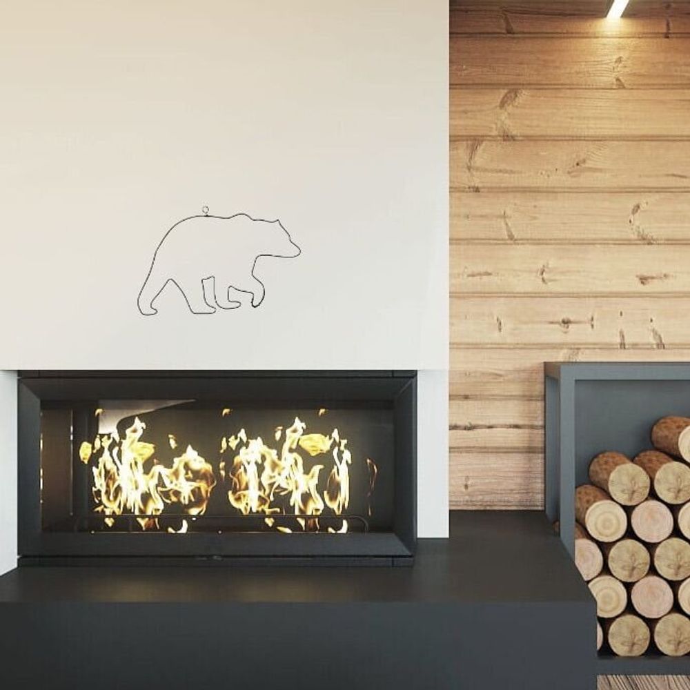 Other wall decoration - Wire Wall Decoration\" Bear\” - to pin - Wall Jewelry - BIJOUX DE MUR