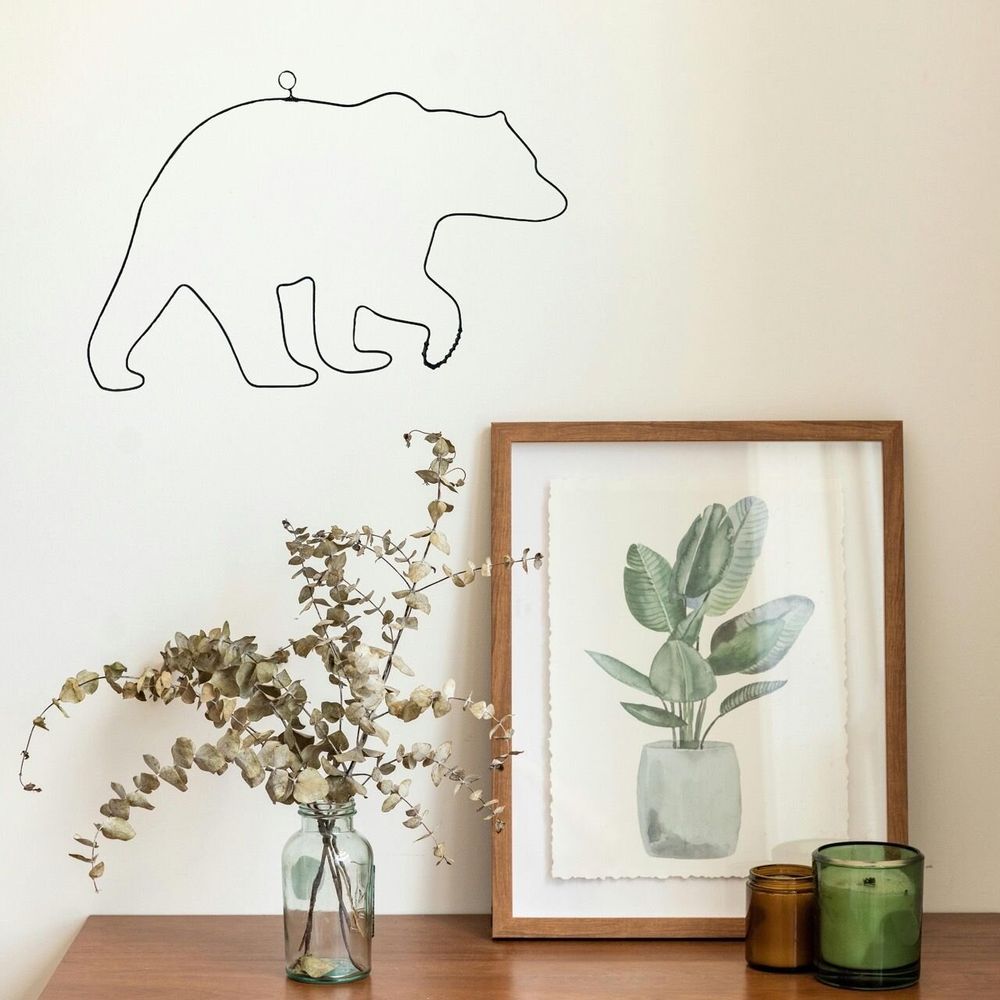 Other wall decoration - Wire Wall Decoration\" Bear\” - to pin - Wall Jewelry - BIJOUX DE MUR