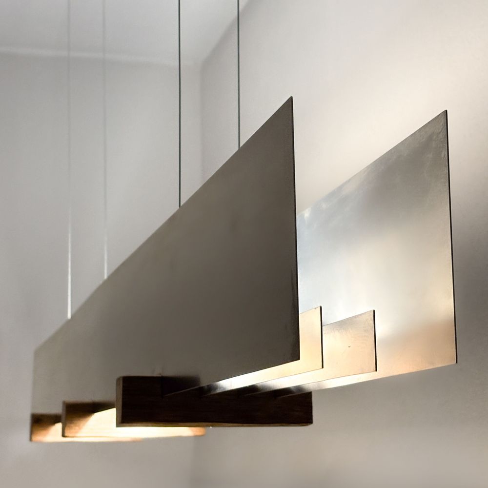 Hanging lights - Large Sculptural Stainless Steel Pendant Light - CASE STUDIOS