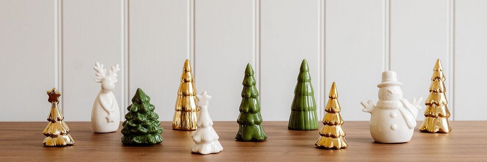 Christmas table settings - Fluted Gold Christmas Tree (9cm) - WE LOVE SEASONS