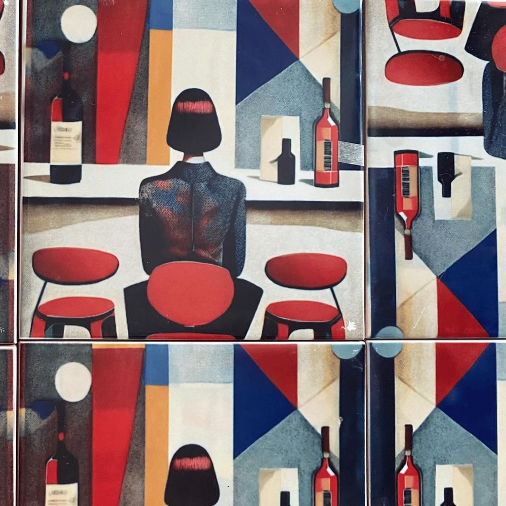 Wall panels - Decorative Art Tile Sign - 50's Bar - ËME CULTURE ART