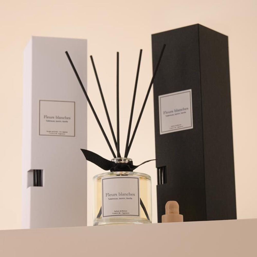 Scent diffusers - White flowers scented stick diffuser 100ml - TANDEM FRAGRANCES