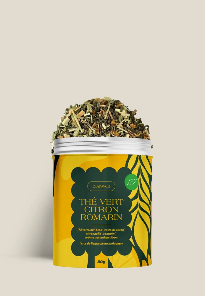 Coffee and tea - Organic Lemon Rosemary Green Tea (70g) - DIAIWAIE