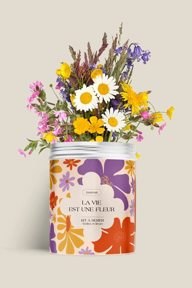 Décorations florales - Kit à semer - La vie est une fleur - DIAIWAIE